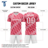 Custom Pink Strip Team Soccer Jersey Uniform Set